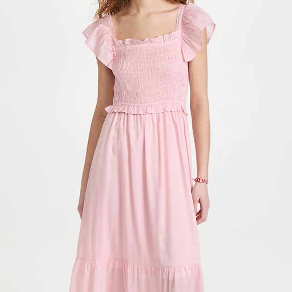 Moon River pink smocked maxi dress - Picture 1 of 5